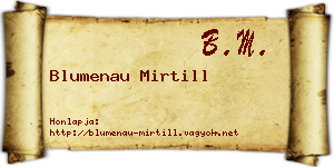 Blumenau Mirtill névjegykártya